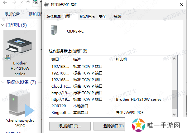 检查打印机IP地址